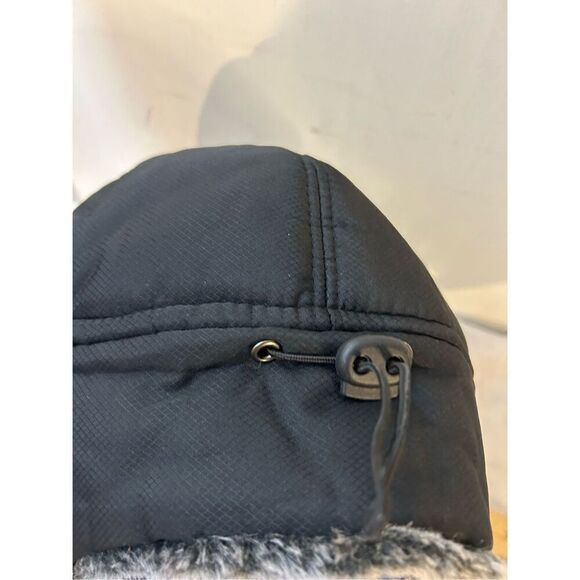 Supplex trapper fur-lined hat face guard pilots cap black - Picture 5 of 5